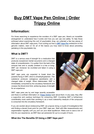 Buy DMT Vape Pen Online _ Order Trippy Online