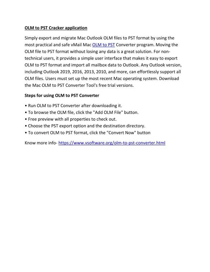 olm to pst cracker application