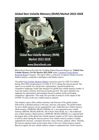 global non volatile memory nvm market 2022 2028