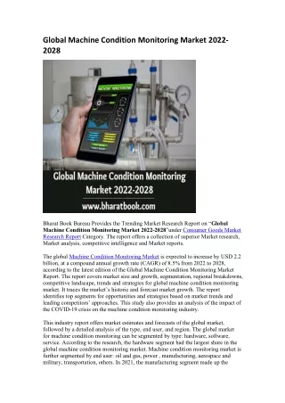 global machine condition monitoring market 2022