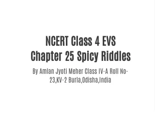 NCERT Class 4 EVS Chapter 25 Spicy Riddles