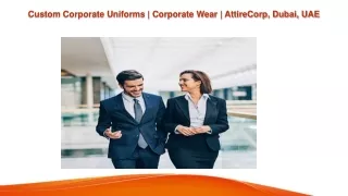 Custom Corporate Uniforms | Corporate Wear | AttireCorp, Dubai, UAE