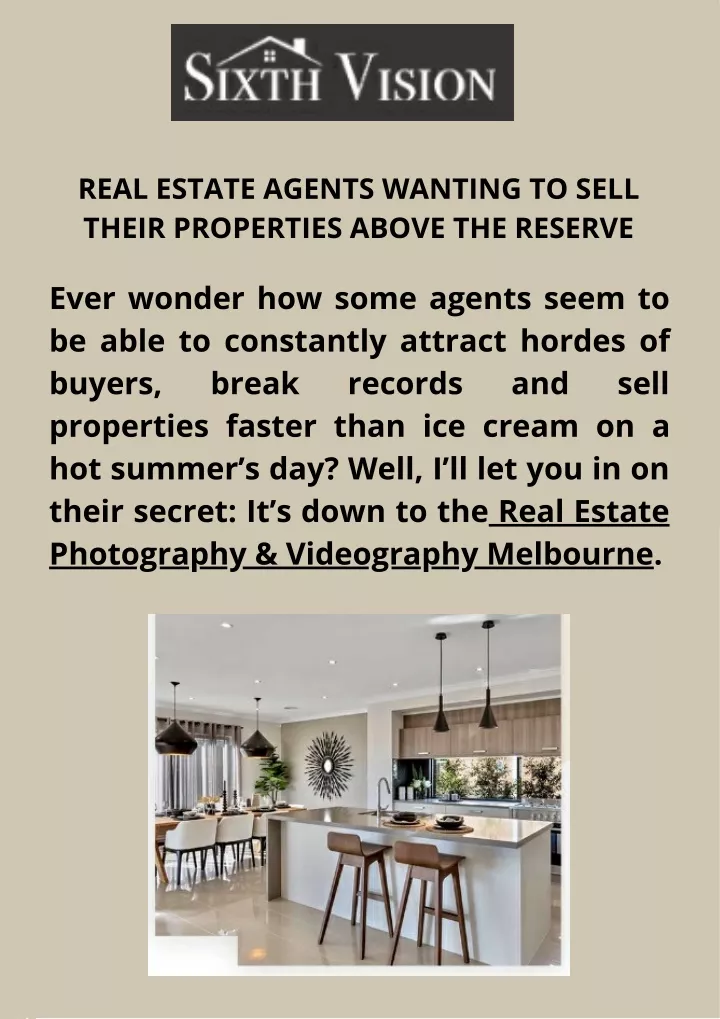 real estate agents wanting to sell their