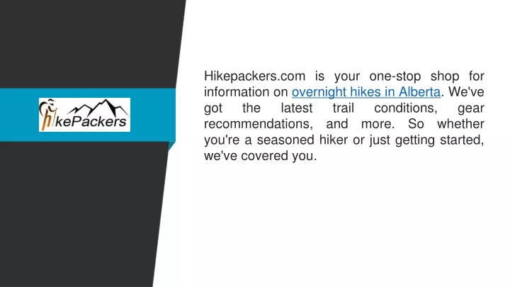 hikepackers com is your one stop shop