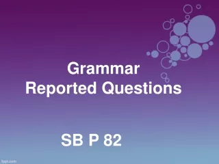 grammar reported questions
