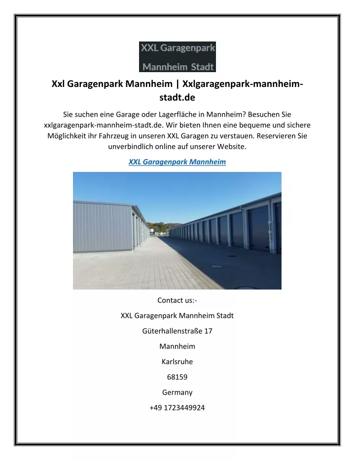 xxl garagenpark mannheim xxlgaragenpark mannheim