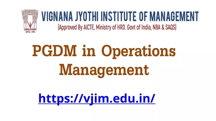 pgdm in operations management
