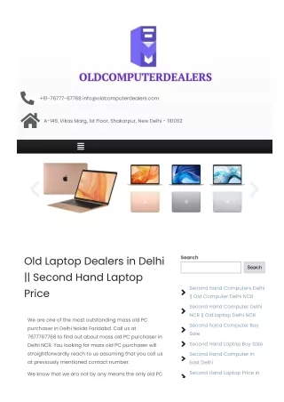 Old Laptop Dealers in Delhi