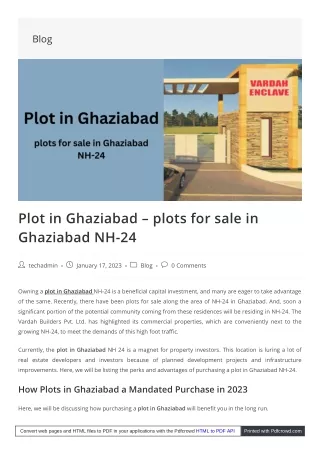 Plot in Ghaziabad – plots for sale in Ghaziabad NH-24