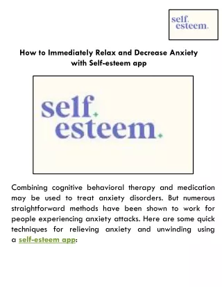 how to immediately relax and decrease anxiety