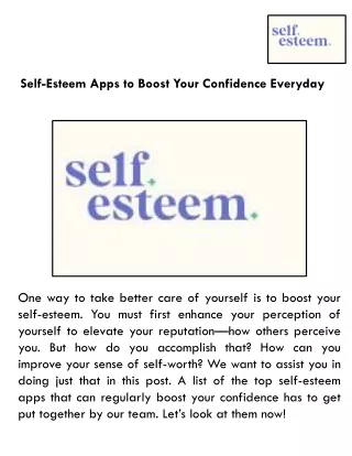 self esteem apps to boost your confidence everyday