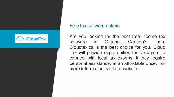 free tax software ontario are you looking