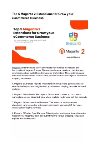 top 5 magento 2 extensions for grow your