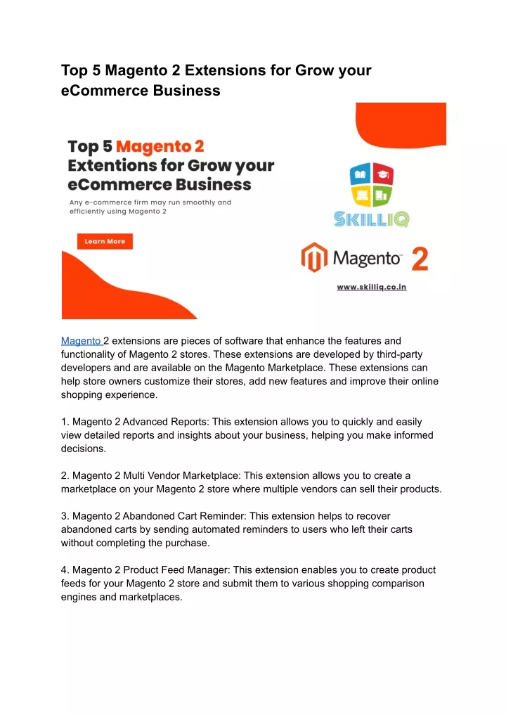 top 5 magento 2 extensions for grow your