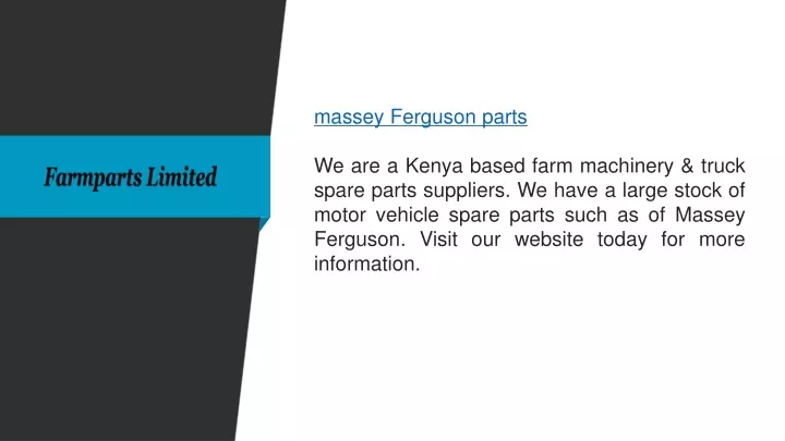 massey ferguson parts we are a kenya based farm