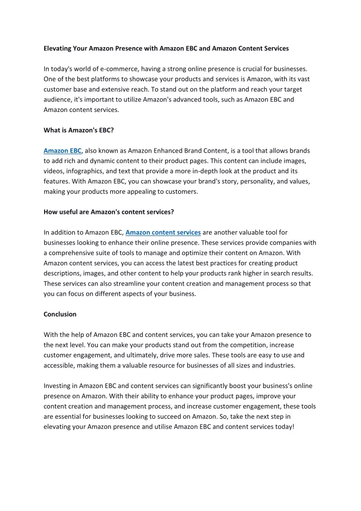 elevating your amazon presence with amazon