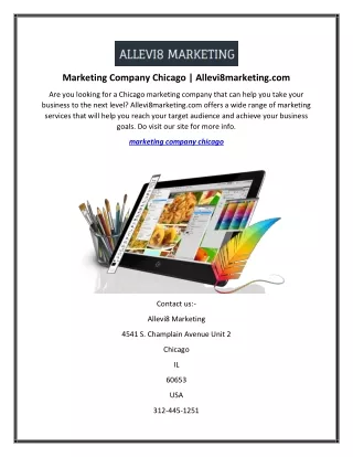 Marketing Company Chicago  Allevi8marketing.com