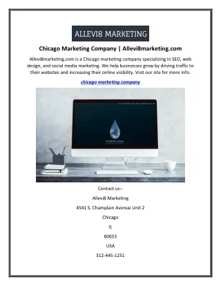 Chicago Marketing Company  Allevi8marketing.com