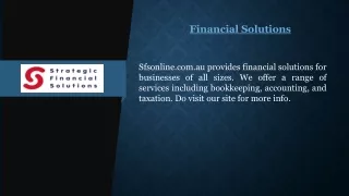 Financial Solutions | Sfsonline.com.au