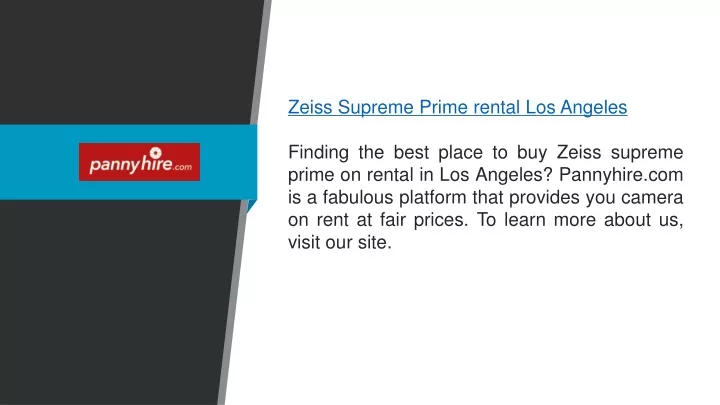 zeiss supreme prime rental los angeles finding