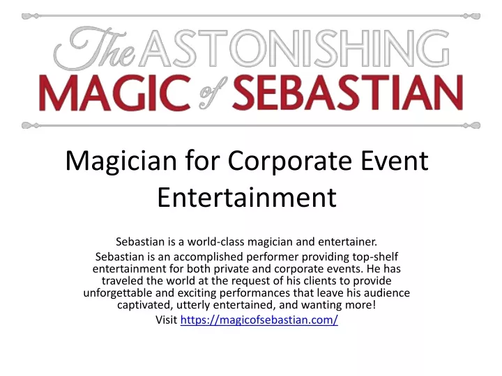 magician for corporate event entertainment