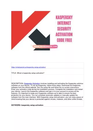https simplyassist us kaspersky setup activation