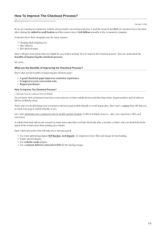 how to improve the checkout process