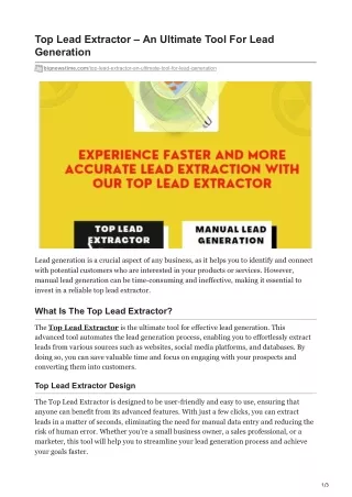 top lead extractor an ultimate tool for lead