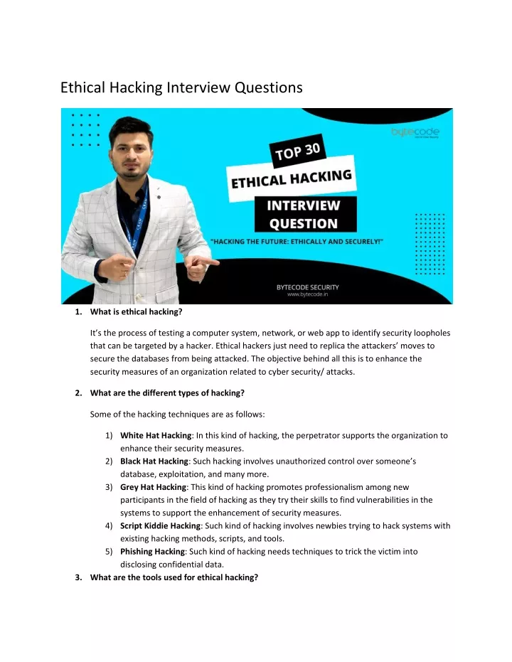 PPT - Top-3o-Ethical-Hacking-Interview-Questions-in-2023 PowerPoint ...