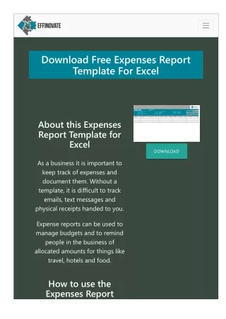 download free expenses report template for excel