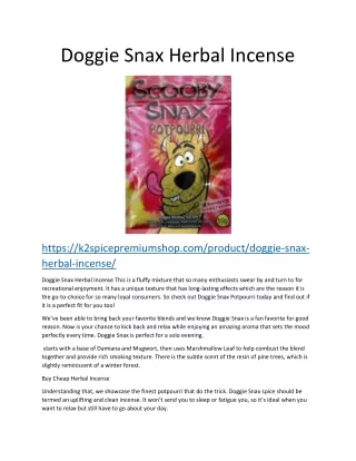 Doggie Snax Herbal Incense