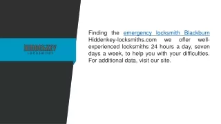Emergency Locksmith Blackburn  Hiddenkey-locksmiths.com