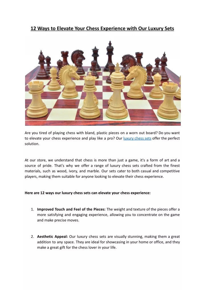 12 ways to elevate your chess experience with