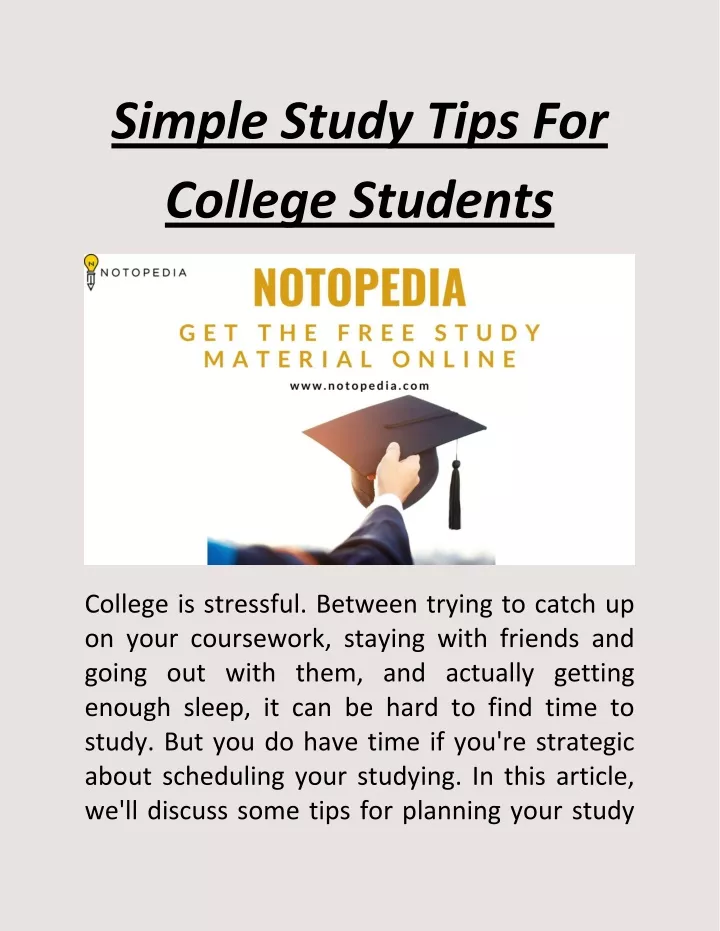 simple study tips for college students