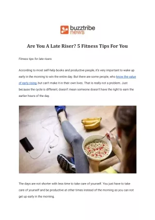are you a late riser 5 fitness tips for you