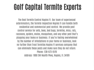 Golf Capital Termite Experts