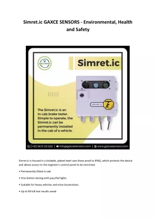 Simret.ic GAXCE SENSORS - Environmental, Health and Safety