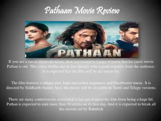 Pathaan Movie Review