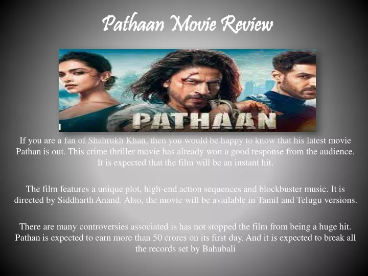 pathaan pathaanmovie review movie review