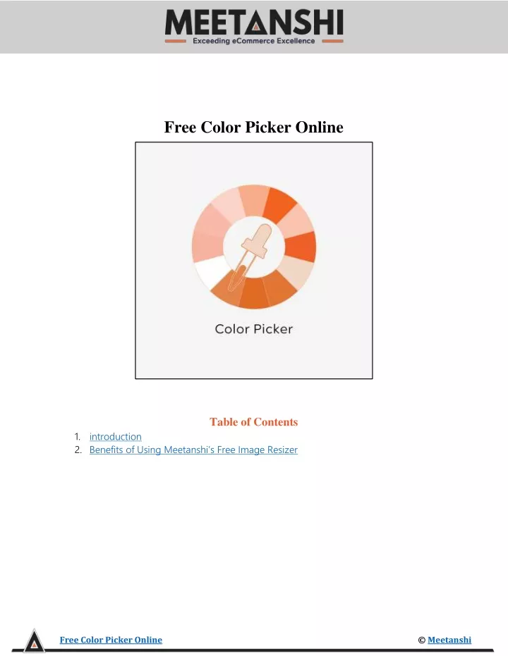 free color picker online table of contents