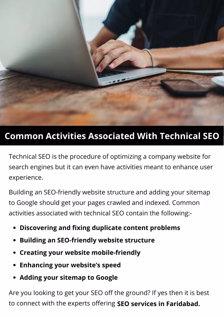 common activities associated with technical seo