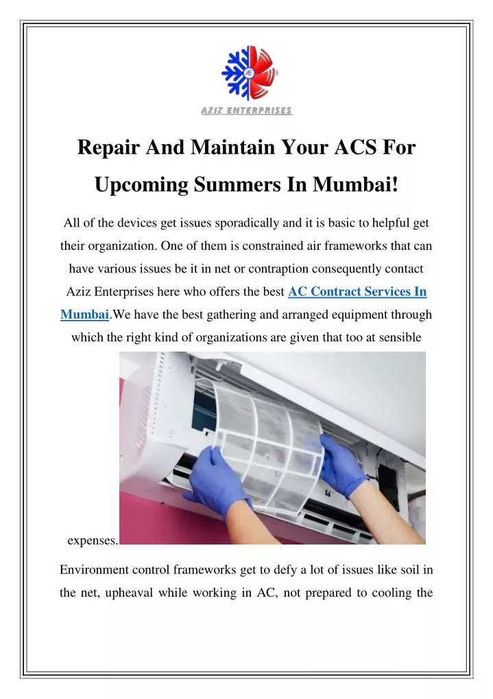 repair and maintain your acs for