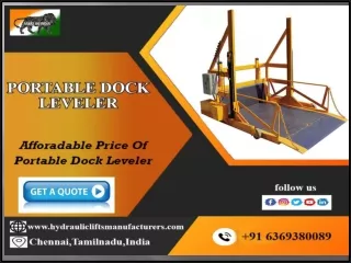 Portable Dock Leveler-Chennai,Tamil Nadu,India,Coimbatore,Tirupati,Nellore,Trichy,Salem,Madurai,Bangalore,Karnataka,Erod