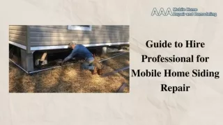 Guide to Hire Professional for Mobile Home Siding Repair