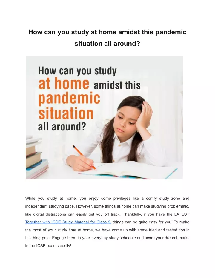 how can you study at home amidst this pandemic