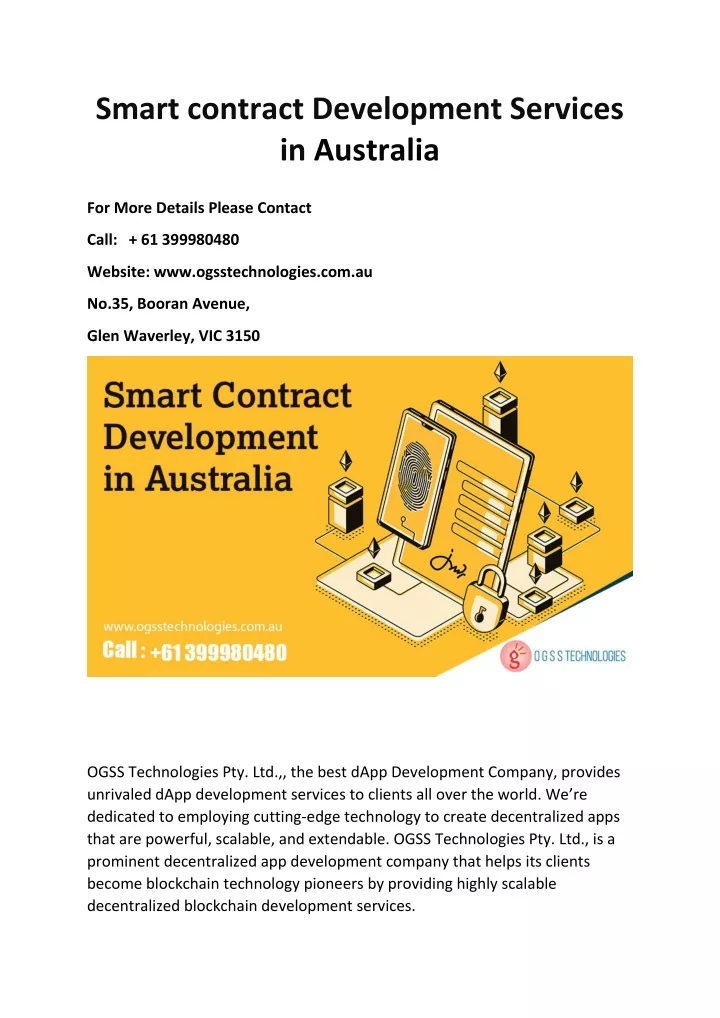 smart contract development services in australia