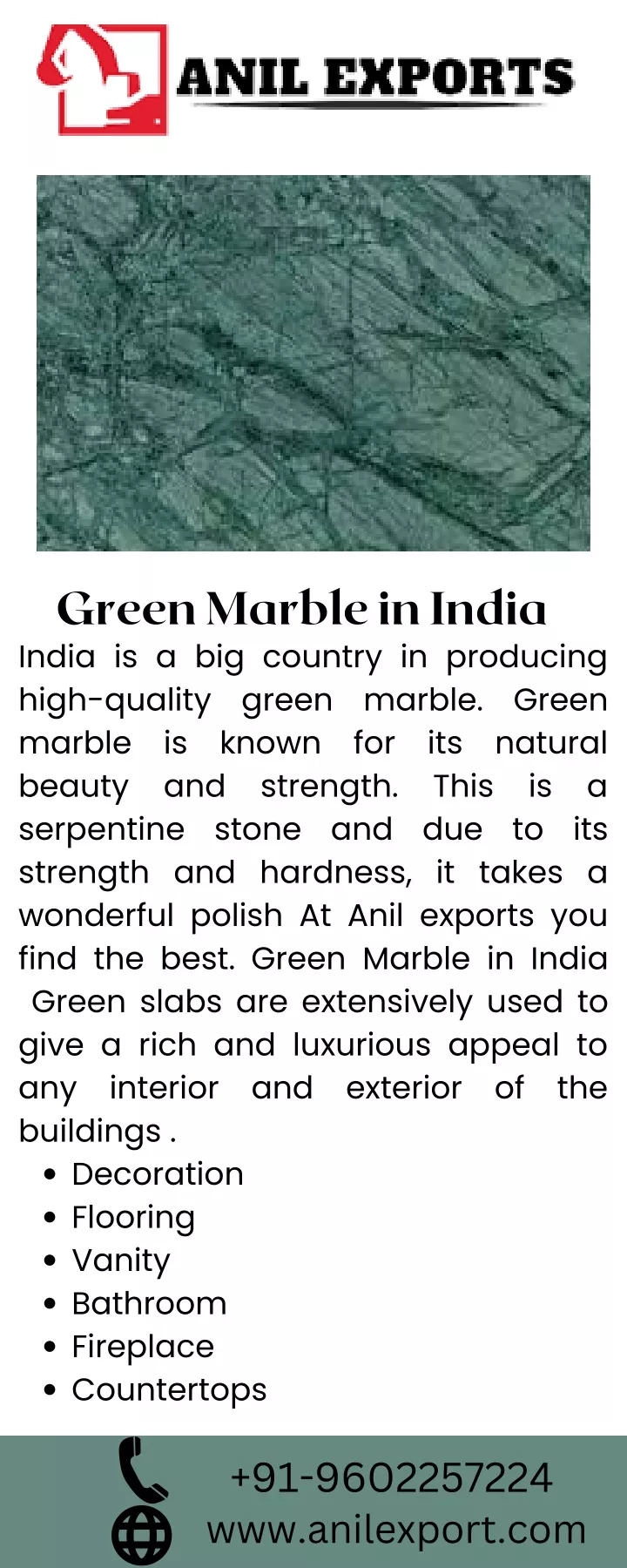 green marble in india india is a big country