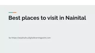 Best places to visit in Nainital
