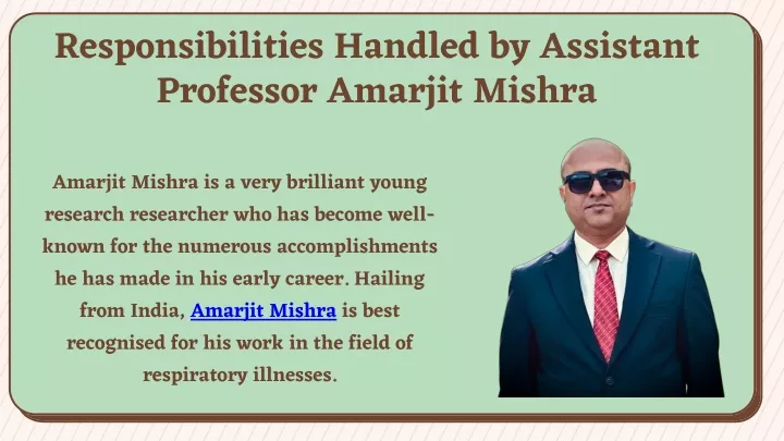 responsibilities handled by assistant professor