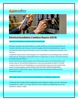electrical installation condition reports eicr